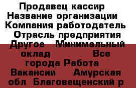 Продавец-кассир › Название организации ­ Компания-работодатель › Отрасль предприятия ­ Другое › Минимальный оклад ­ 15 800 - Все города Работа » Вакансии   . Амурская обл.,Благовещенский р-н